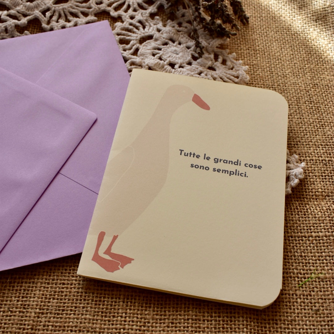 Oca - Biglietto d’auguri illustrato con frase motivazionale - collezione Country