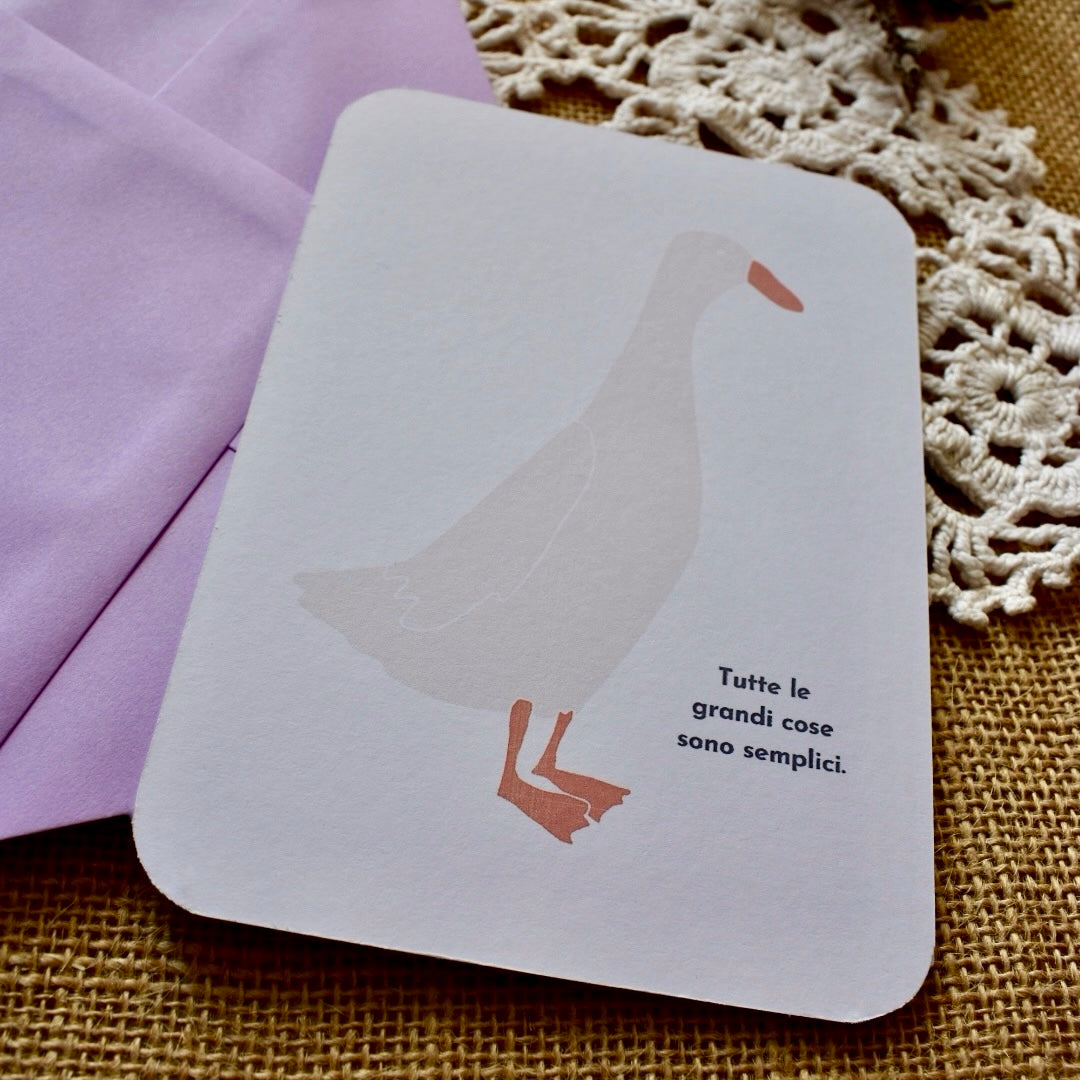 Oca - Cartolina illustrata con frase motivazionale - collezione Country