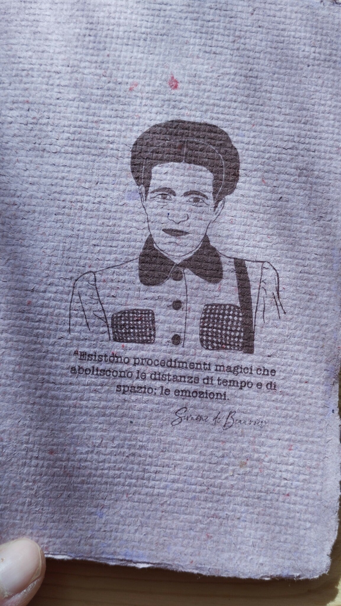 Simone de Beauvoir - Tre taccuini letterari illustrati in carta fatta a mano